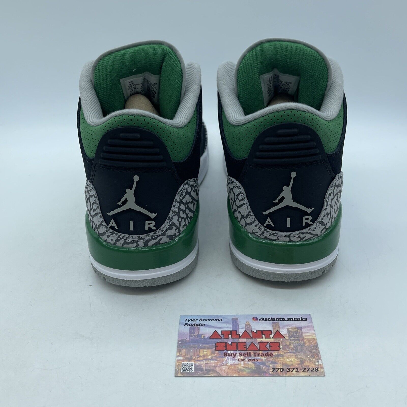 Size 8.5 - Jordan 3 Retro Mid Pine Green White Black Grey Suede (CT8532-030)