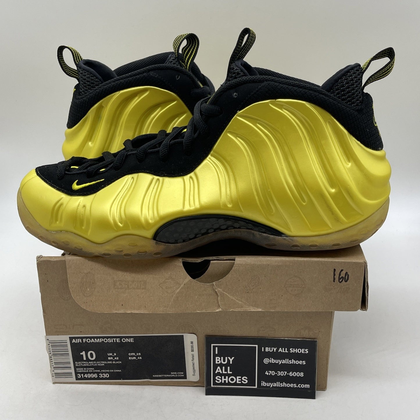 Size 10 - Nike Air Foamposite One Electrolime (314996-330)