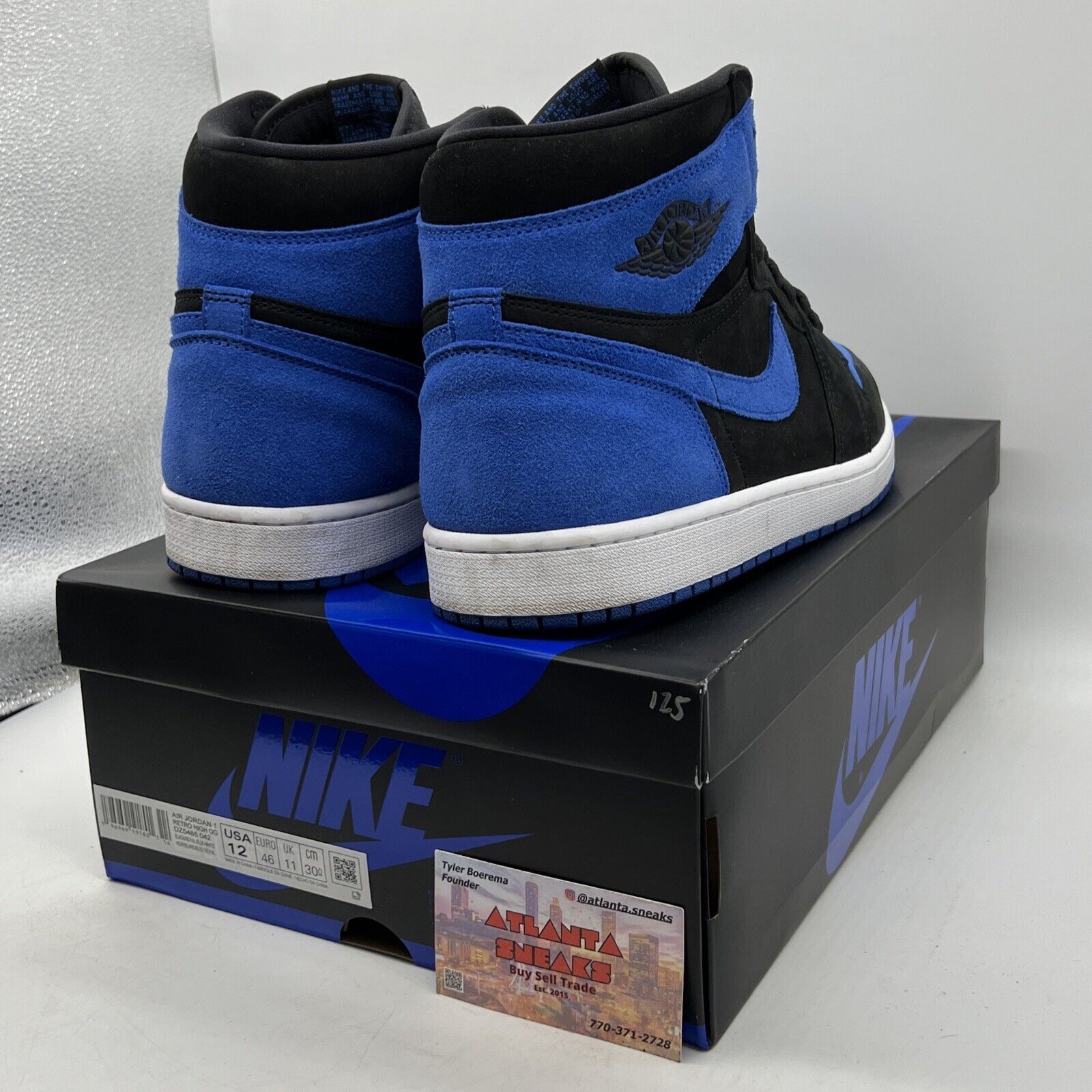 Size 12 - Jordan 1 Retro OG High Royal Reimagined Black Blue Suede (DZ5485-042)