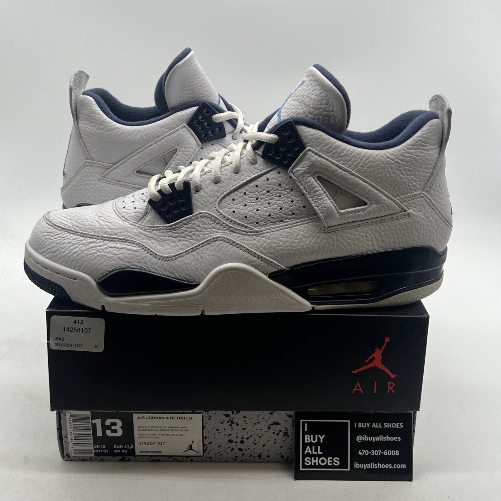 Size 13 - Air Jordan 4 Retro LS Columbia (314254-107)