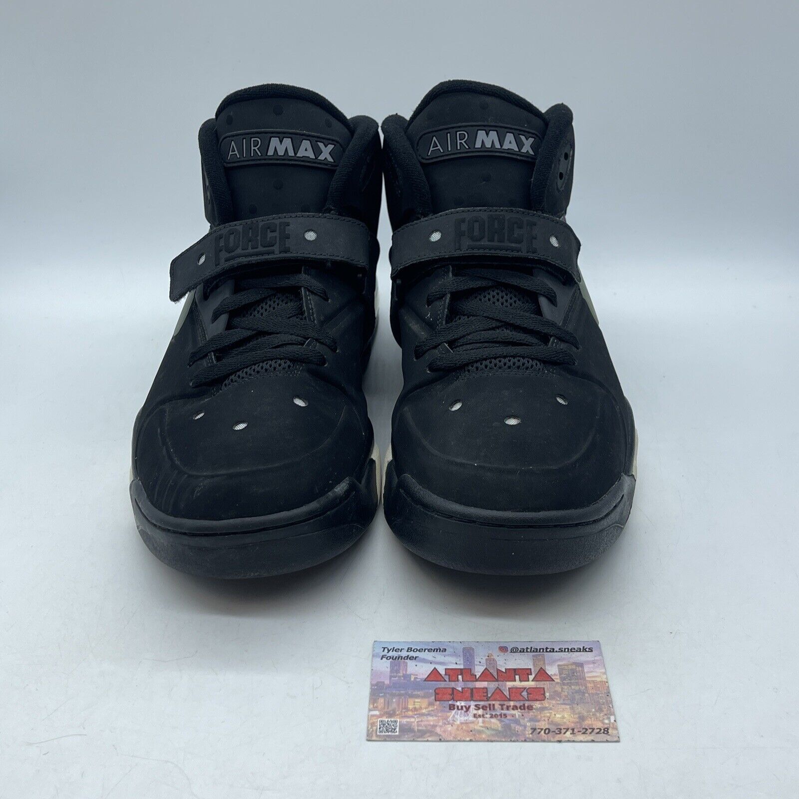 Size 12 - Nike Air Force Max 2013 Black Cool Grey Suede Leather (555105-002)