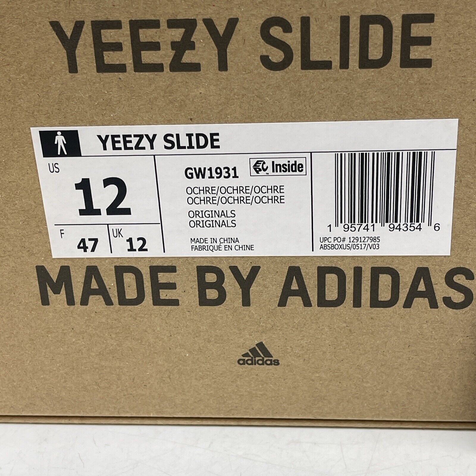 Size 12 - adidas Yeezy Slide 'Ochre' Brown Rubber (GW1931)