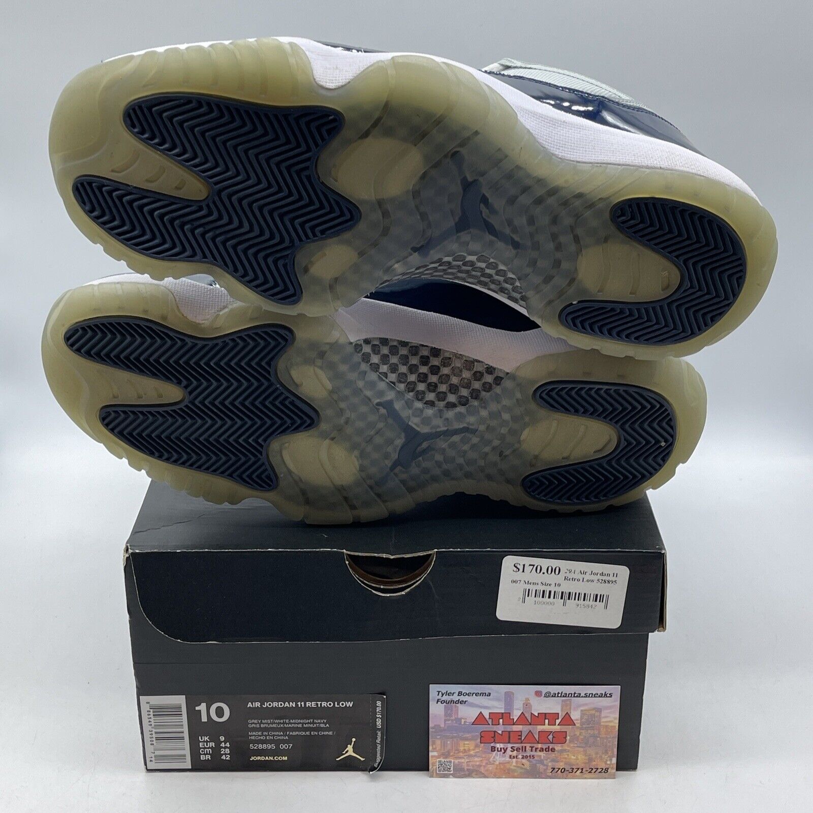 Size 10 - Air Jordan 11 Retro Low Georgetown Grey Suede Blue Leather (528895-007