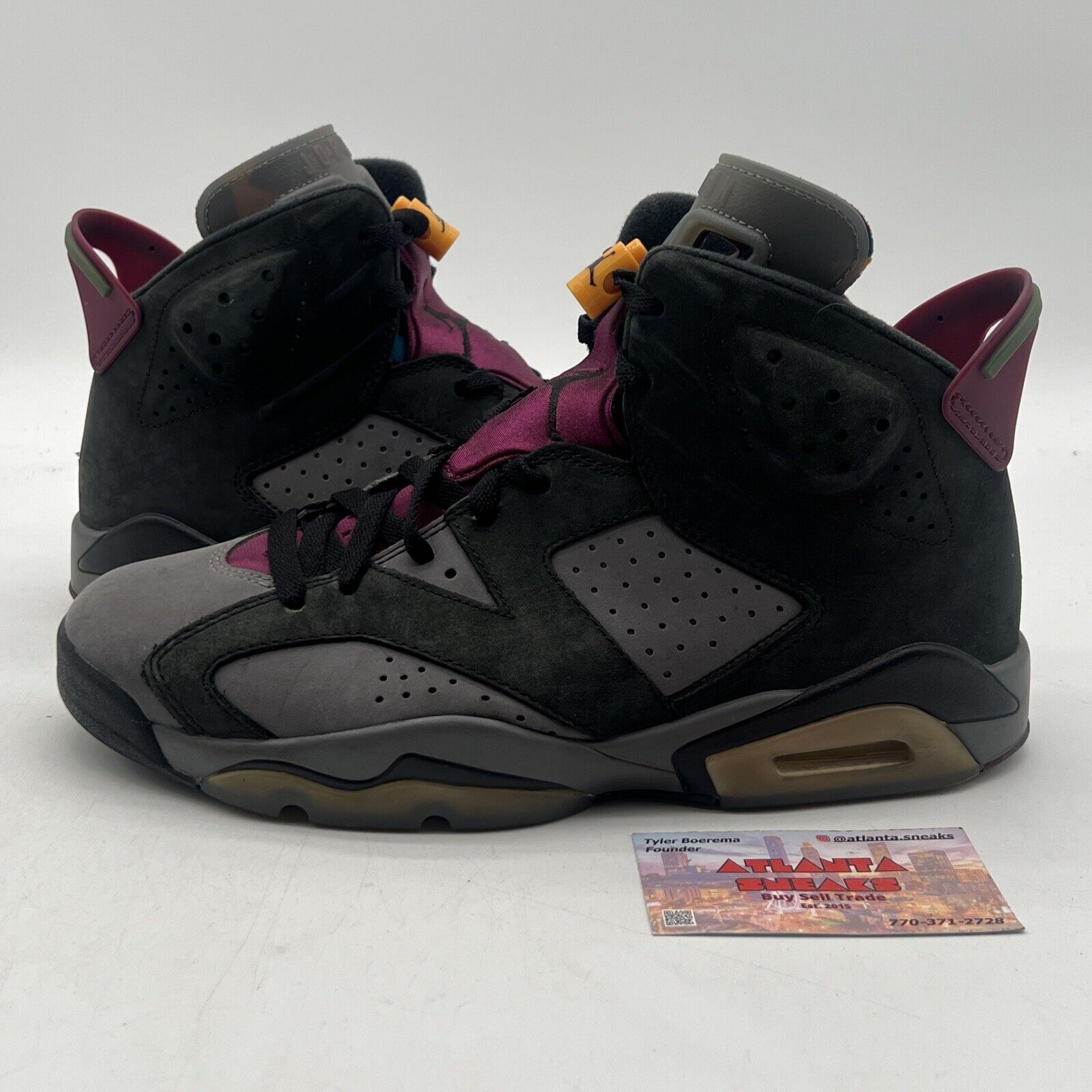 Size 8.5 - Jordan 6 Bordeaux Yellow Grey Suede Black Maroon (CT8529-063)