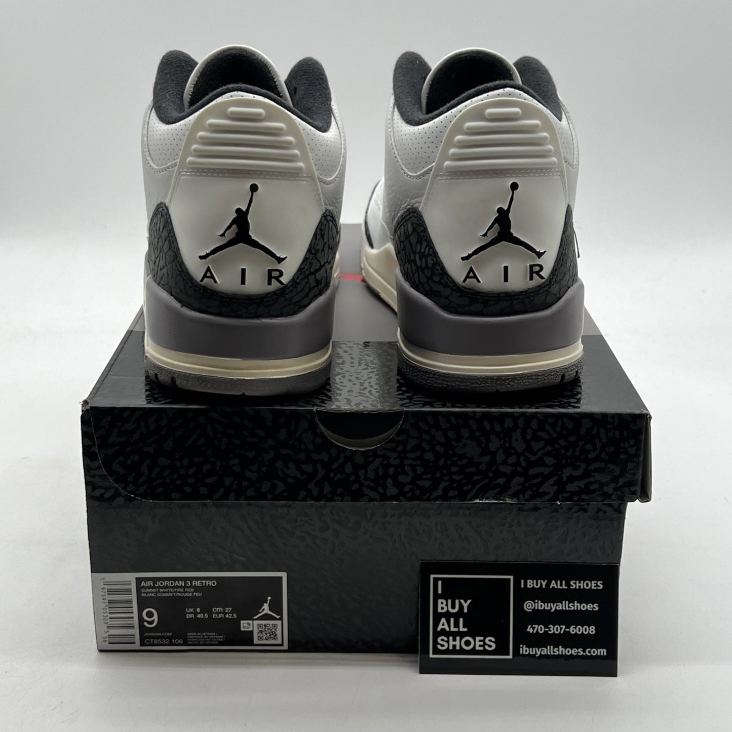 Size 9 - Air Jordan 3 Retro Cement Grey (CT8532-106)