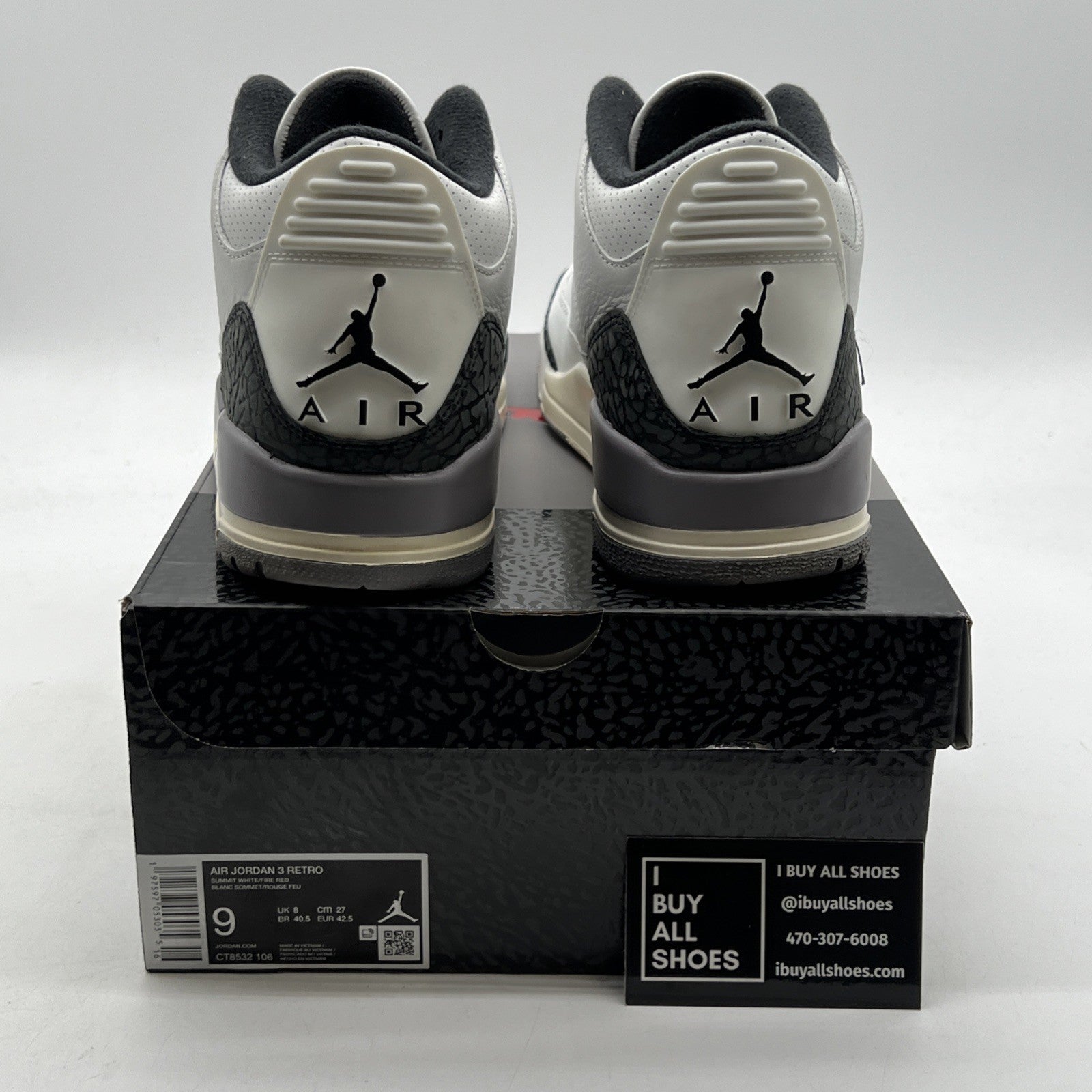 Size 9 - Air Jordan 3 Retro Cement Grey (CT8532-106)