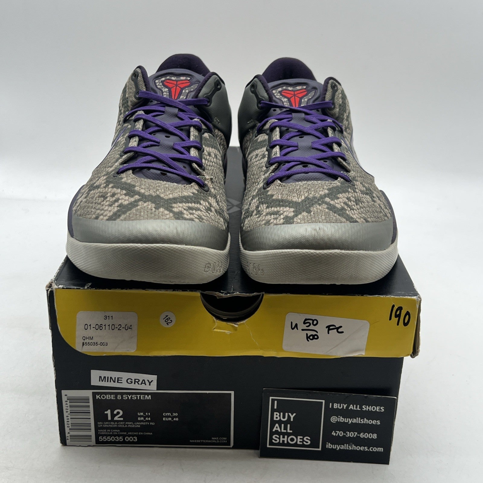 Size 12 - Nike Kobe 8 Mine Grey (555035-003)
