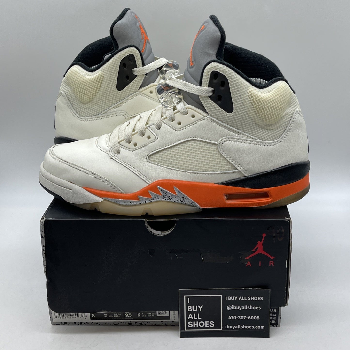 Size 8 - Jordan 5 Shattered Backboard Black Tan Orange Leather (DC1060-100)