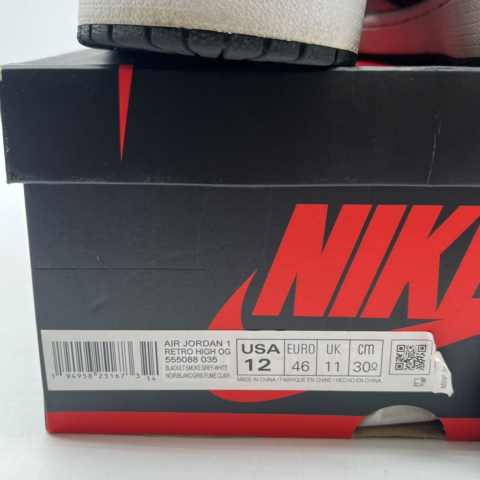 Size 12 - Air Jordan 1 Retro OG High Shadow 2.0 (555088-035)