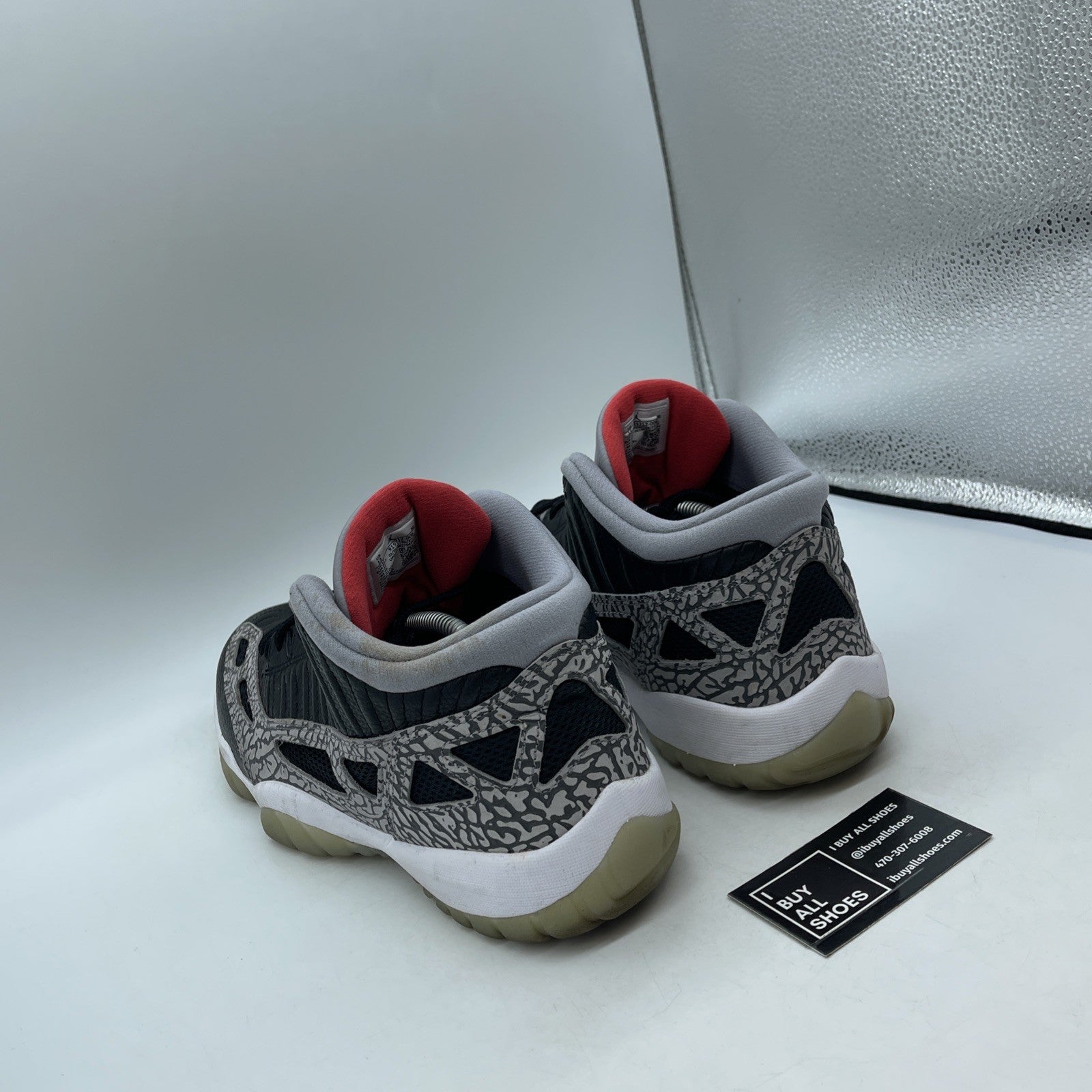 Size 13 - Air Jordan 11 Retro IE Low Black Cement Suede Leather (919712-006)