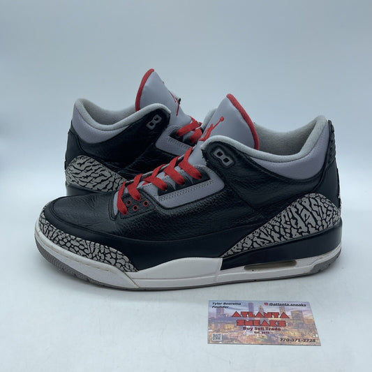 Size 12 - Jordan 3 Retro release Black Leather Grey Suede (136064-010)