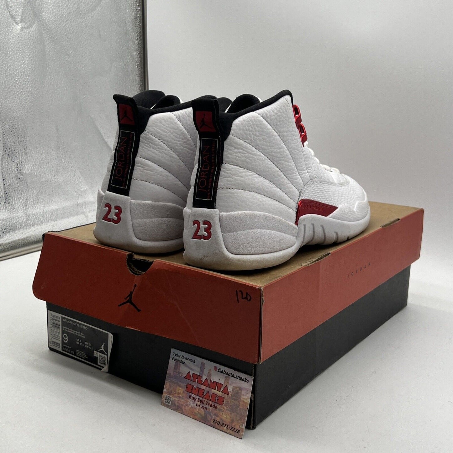 Size 9 - Air Jordan 12 Retro Twist Black White Leather Red (CT8013-106)