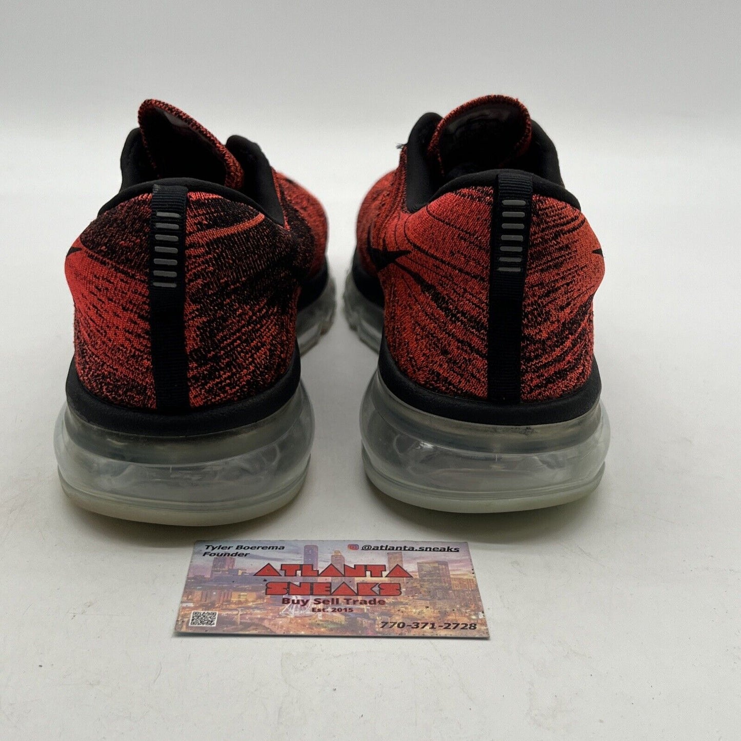 Size 11 - Nike Flyknit Air Max Orange Crimson 2015 (620469-006)