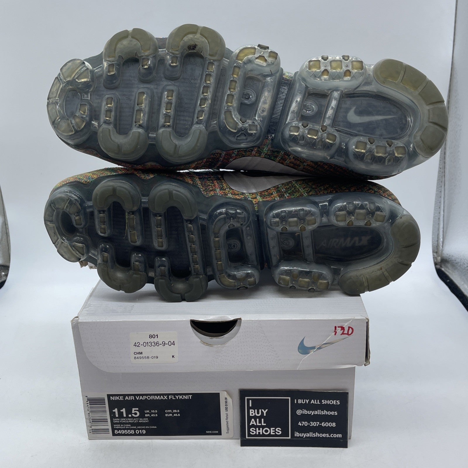 Size 11.5 - Nike Air VaporMax Grey Multi (849558-019)