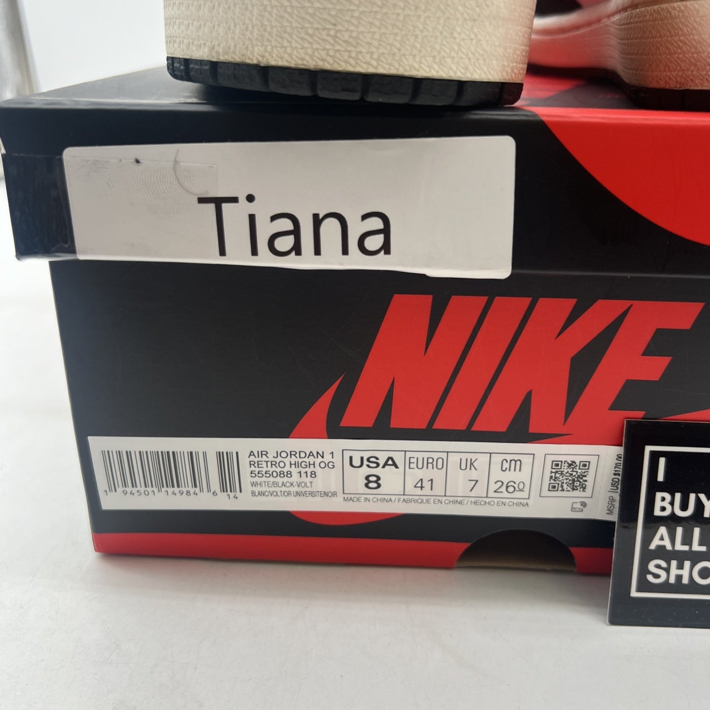 Size 8 - Air Jordan 1 Retro High OG Volt (555088-118)