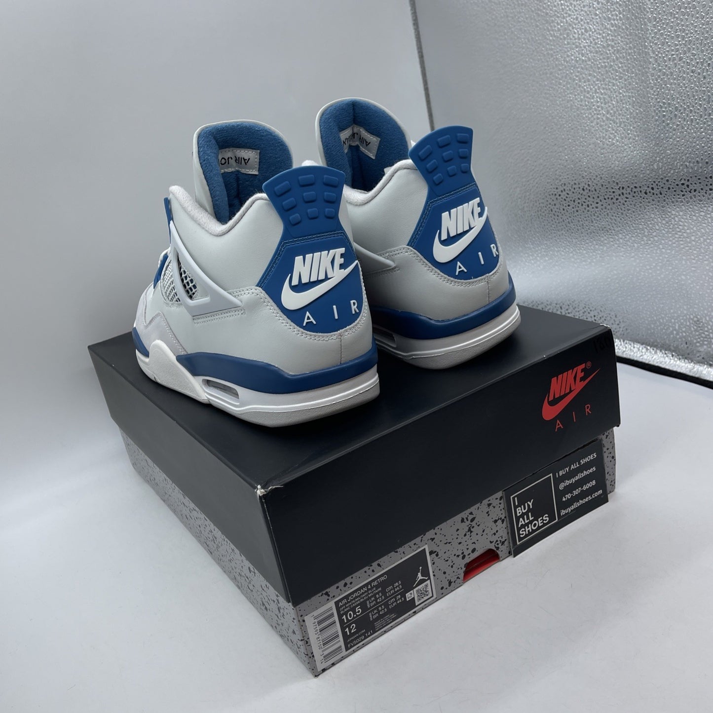 Size 10.5 - Air Jordan 4 Retro 2024 Military Blue Grey Suede (FV5029-141)