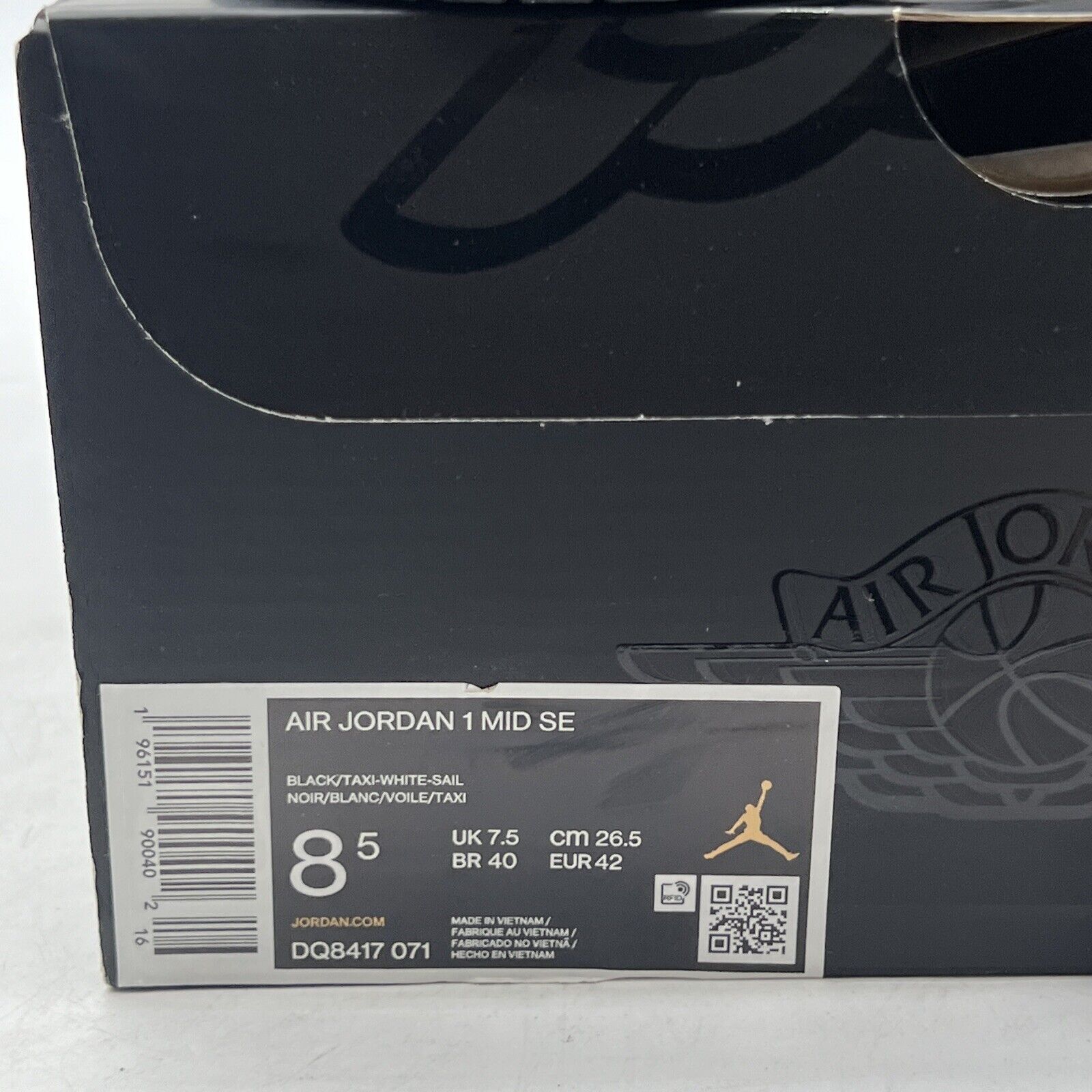 Size 8.5 - Air Jordan 1 SE Mid Wear-Away - Taxi (DQ8417-071)