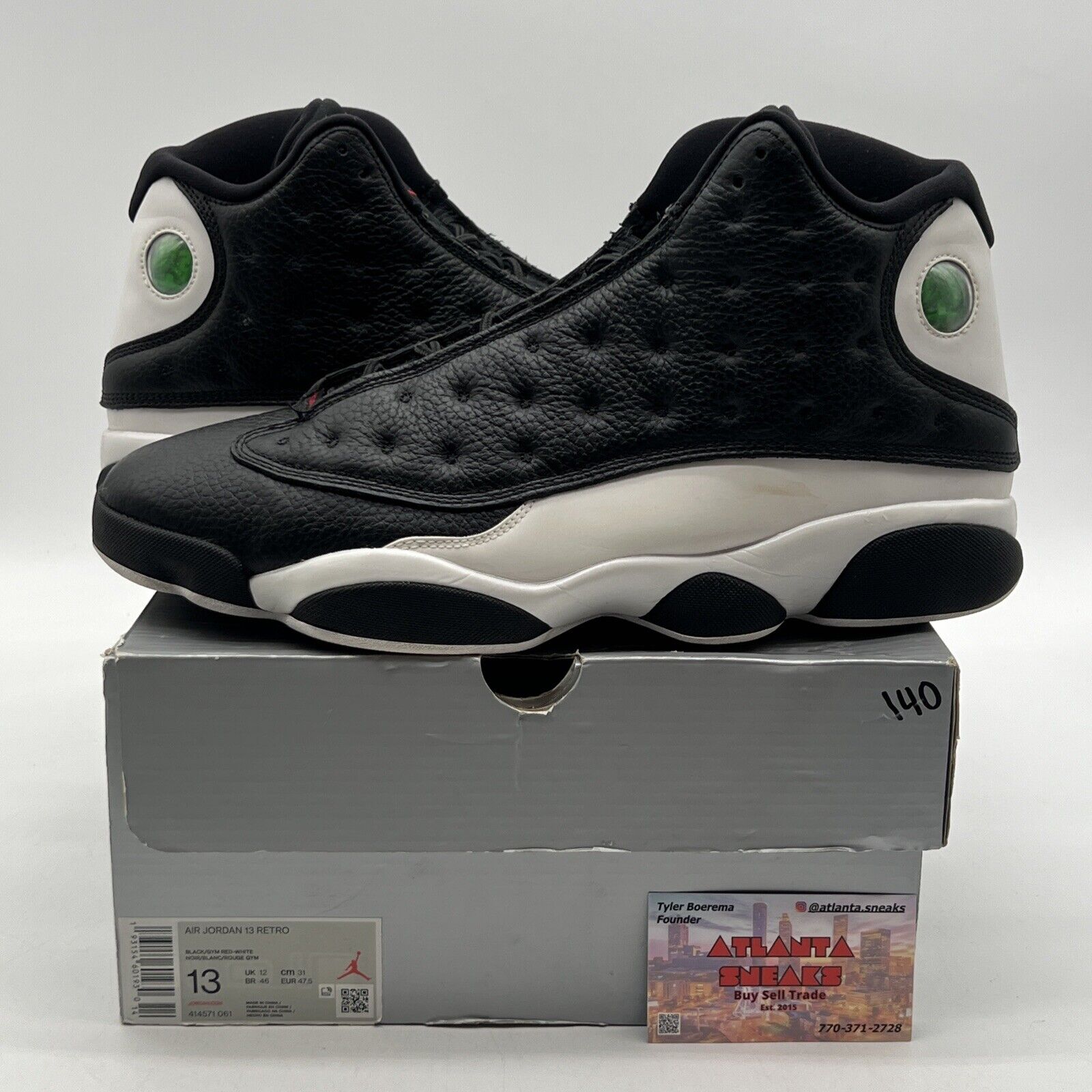 Size 13 - Air Jordan 13 Retro Reverse He Got Game Black Leather (414571-061)