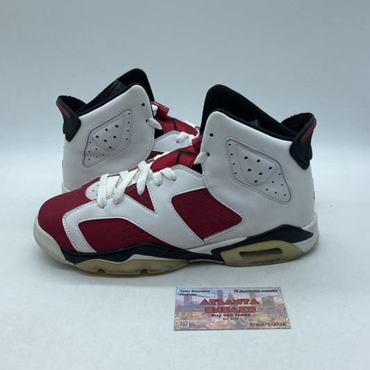 Size 7Y - Air Jordan 6 Countdown Pack Red Suede White Leather (322720-161)