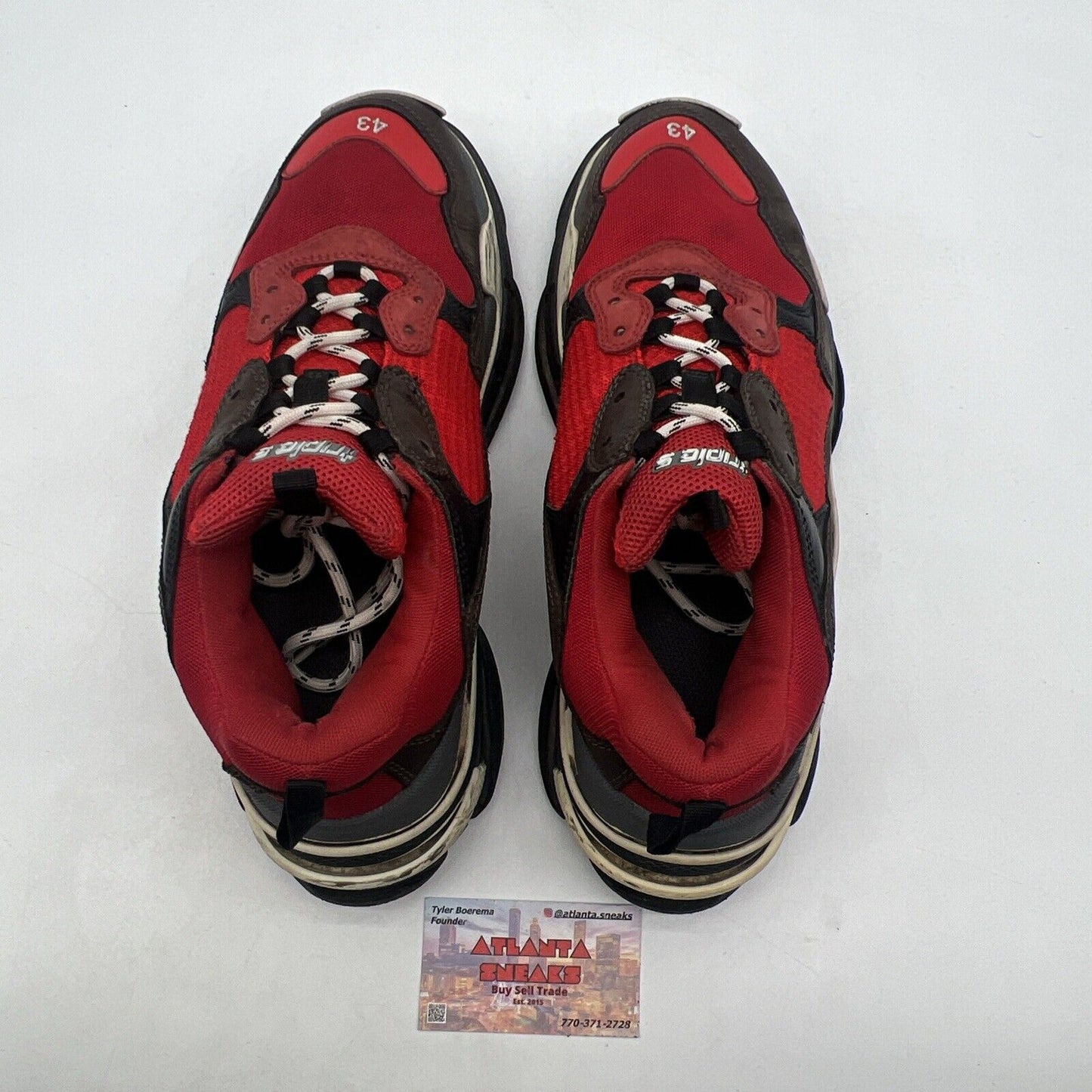 Size 10 - Balenciaga Triple S Bred Sneaker Red Black