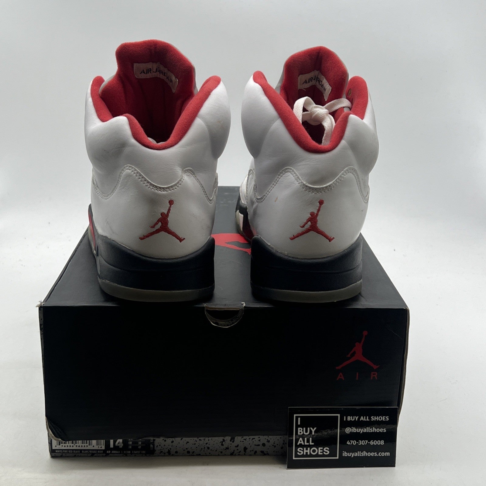 Size 14 - Air Jordan 5 Retro 2013 White Fire Red (136027-100)
