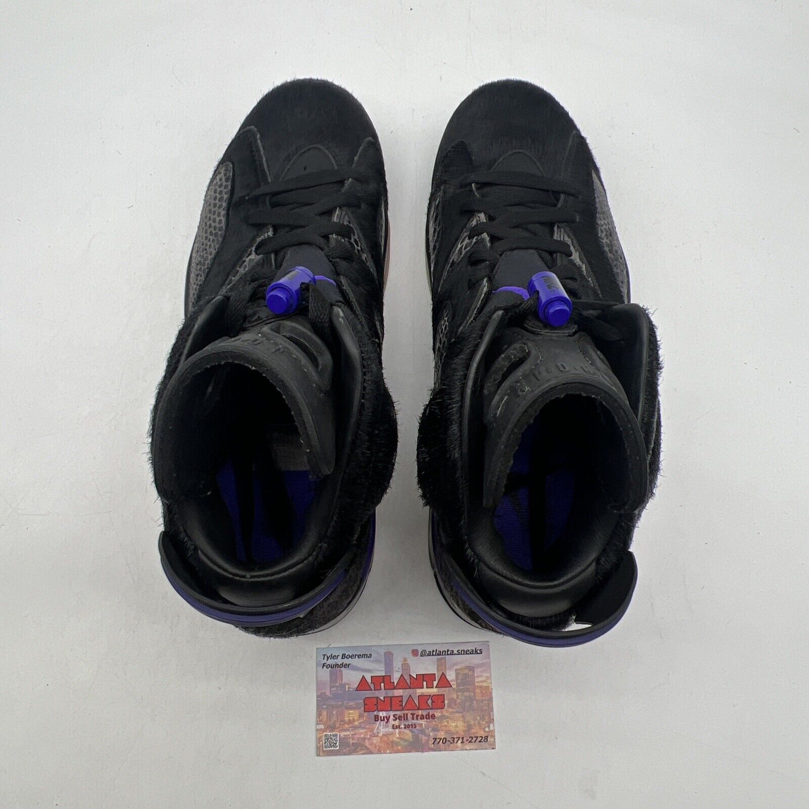 Size 9.5 - Social Status x Air Jordan 6 Retro Pony Hair Black Purple AR2257-005