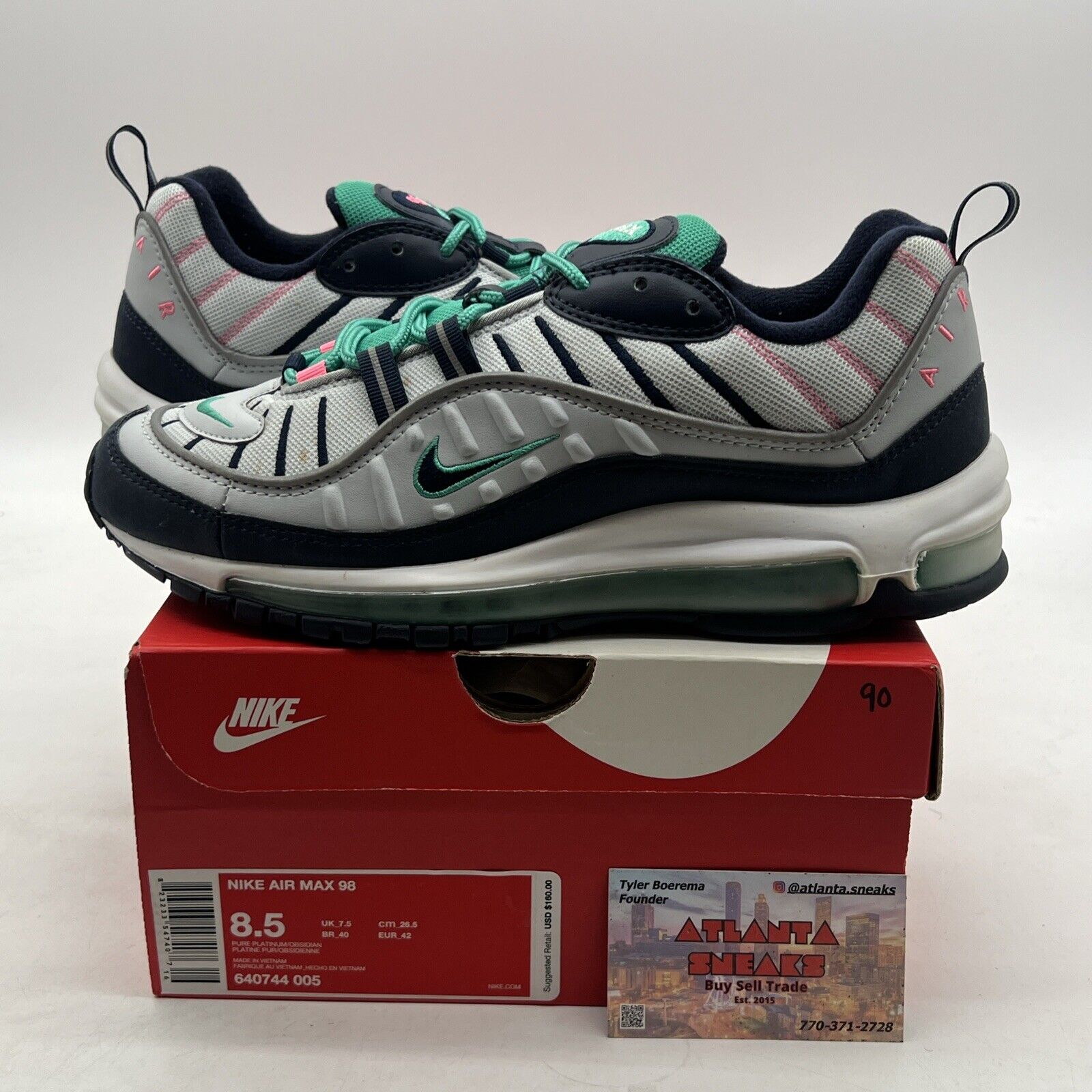 Size 8.5 - Nike Air Max 98 South Beach (640744-005)