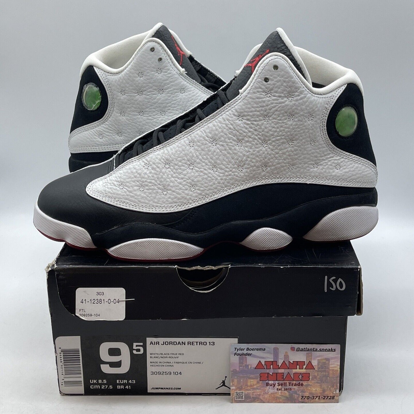 Size 9.5 - Air Jordan 13 Retro 2013 He Got Game White Red Black (309259-104)