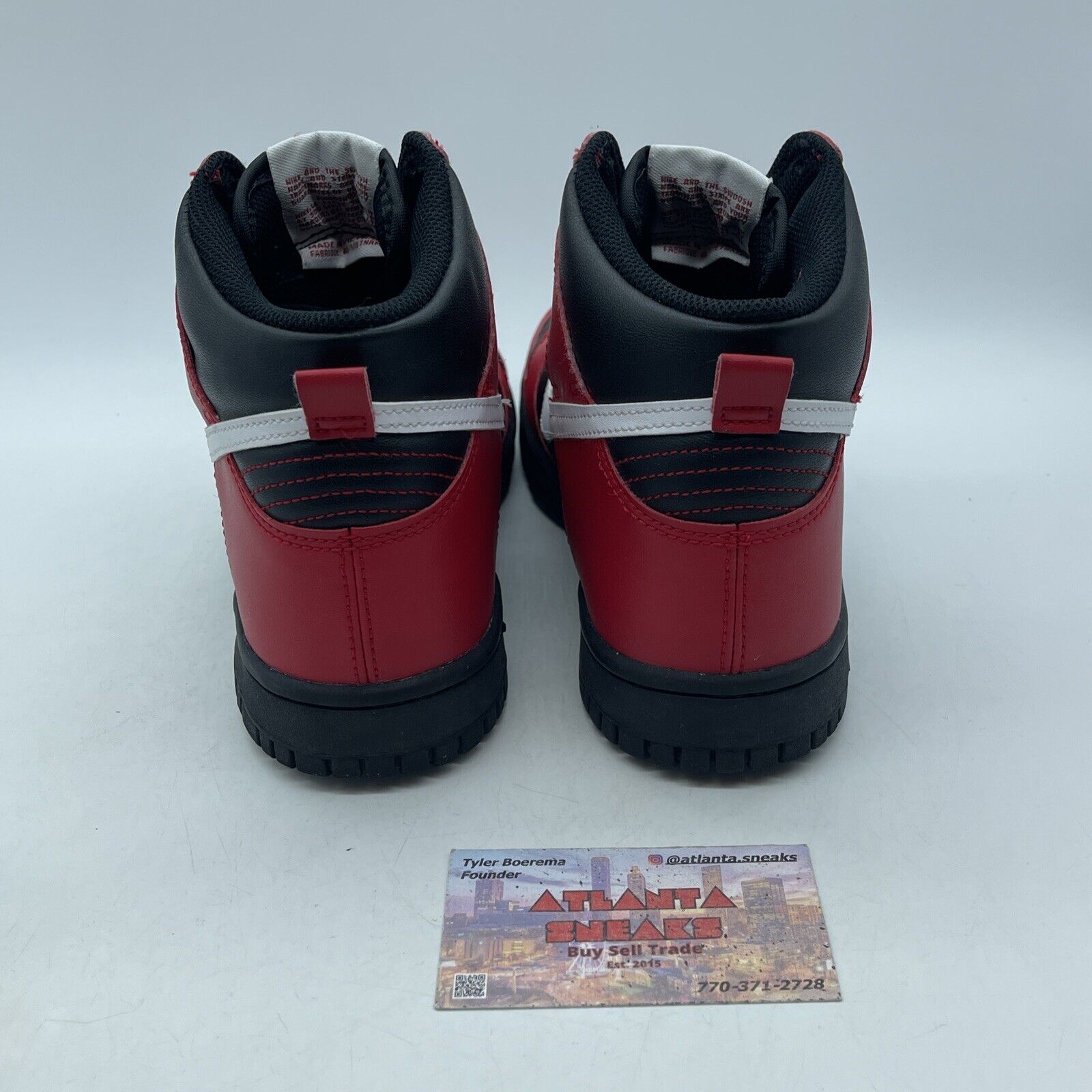 Size 7Y - Dunk High Black University Red Black White Leather (DB2179-003)