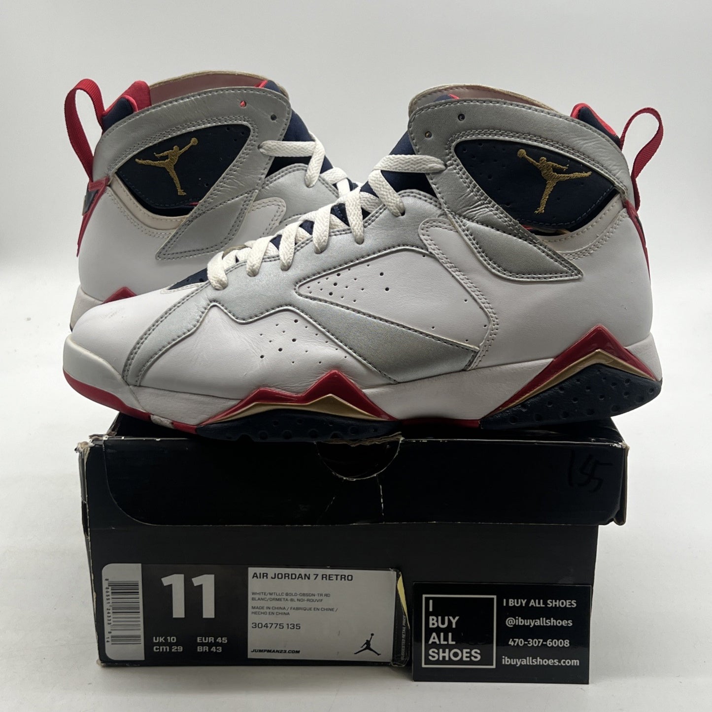 Size 11 - Air Jordan 7 Retro 2012 Olympic (304775-135)