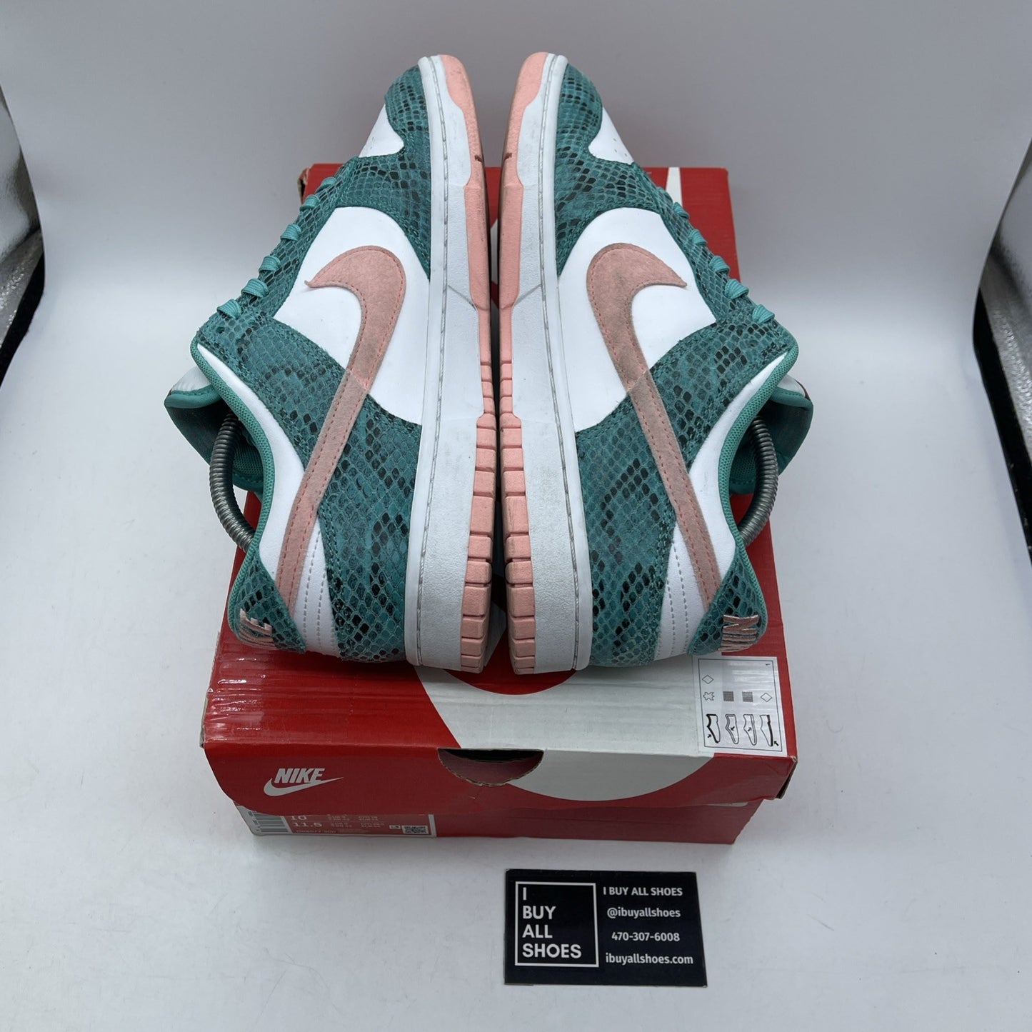 Size 10 - Nike Dunk Low Washed Teal Snakeskin Suede Leather (DR8577-300)