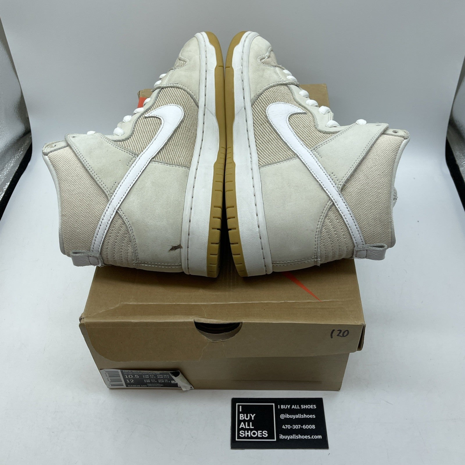 Size 10.5W -Nike Dunk Pro ISO SB High Unbleached Pack Natural (DA9626-100)
