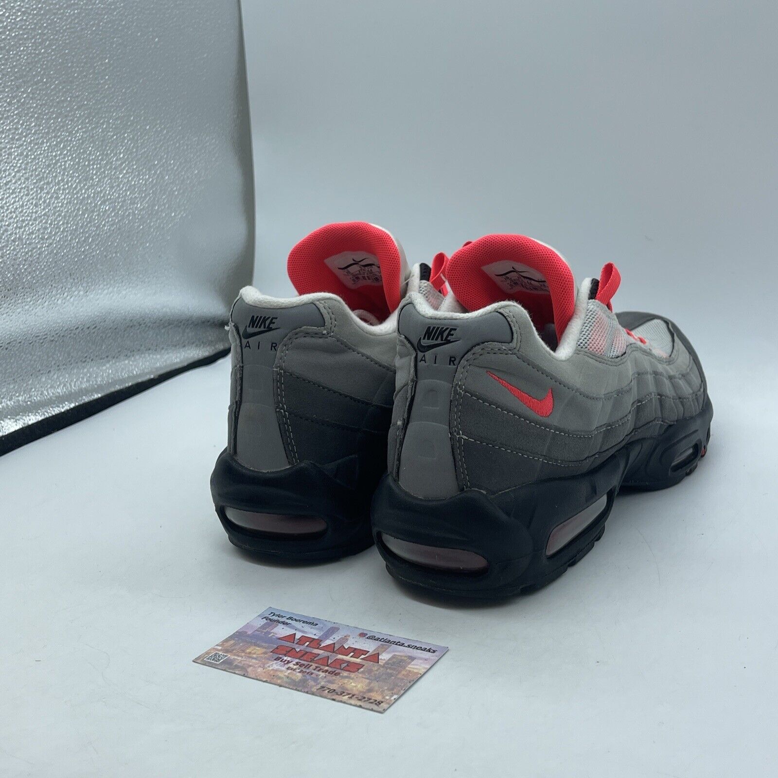 Size 10 - Nike Air Max 95 OG Solar Red Greet Pink Suede Black (AT2865-100)