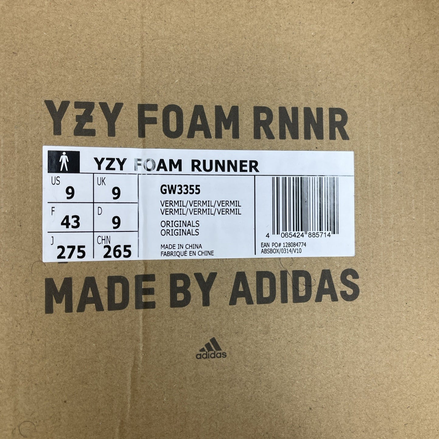 Size 9 - adidas Yeezy Foam Runner Vermillion (GW3355)