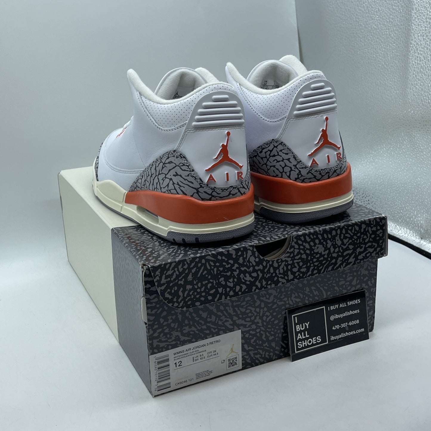 Size 12W -Nike Air Jordan 3 Retro Georgia Peach White Cosmic (CK9246-121)