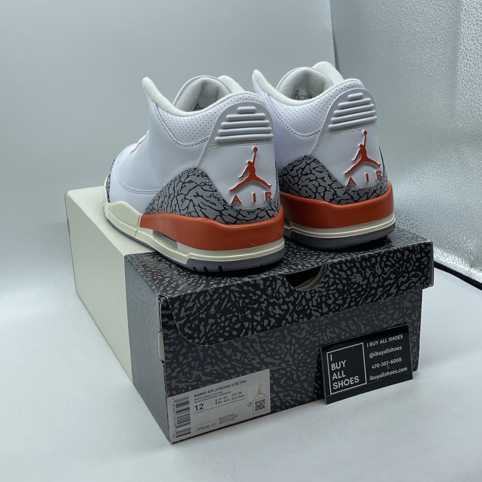 Size 12W -Nike Air Jordan 3 Retro Georgia Peach White Cosmic (CK9246-121)