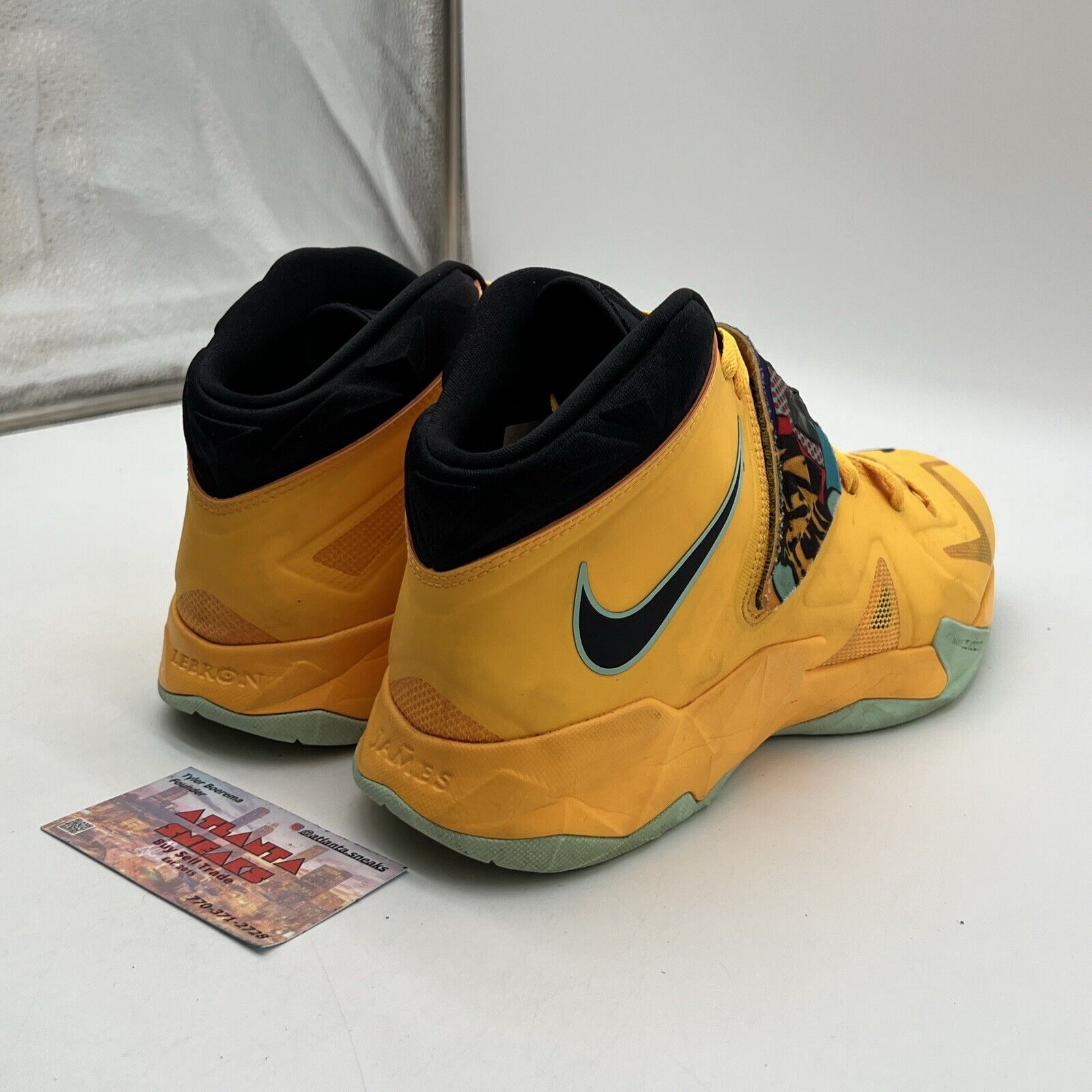 Size 10.5 - Nike LeBron Soldier 7 Pop Art Yellow Aqua Black (599264-800)