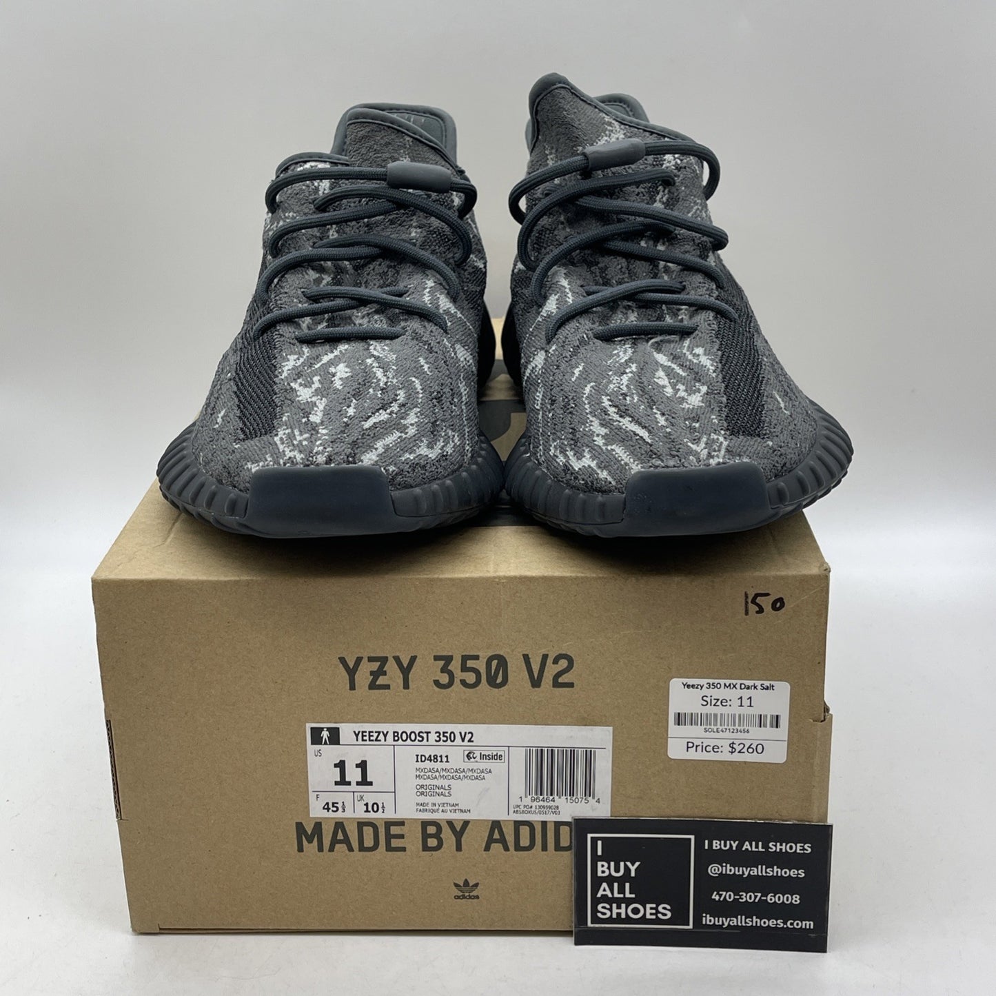 Size 11 - adidas Yeezy Boost 350 V2 Low MX Dark Salt Grey Suede (ID4811)