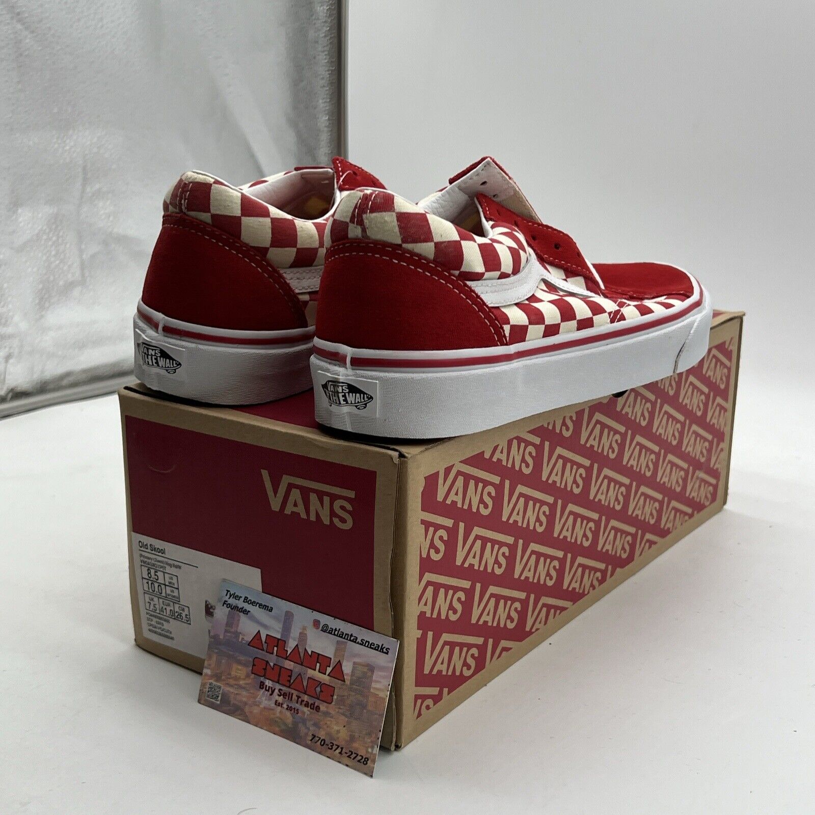 Size 8.5 - Vans Old Skool Shoes Red N White Checkered (VN0A38G1P0T)