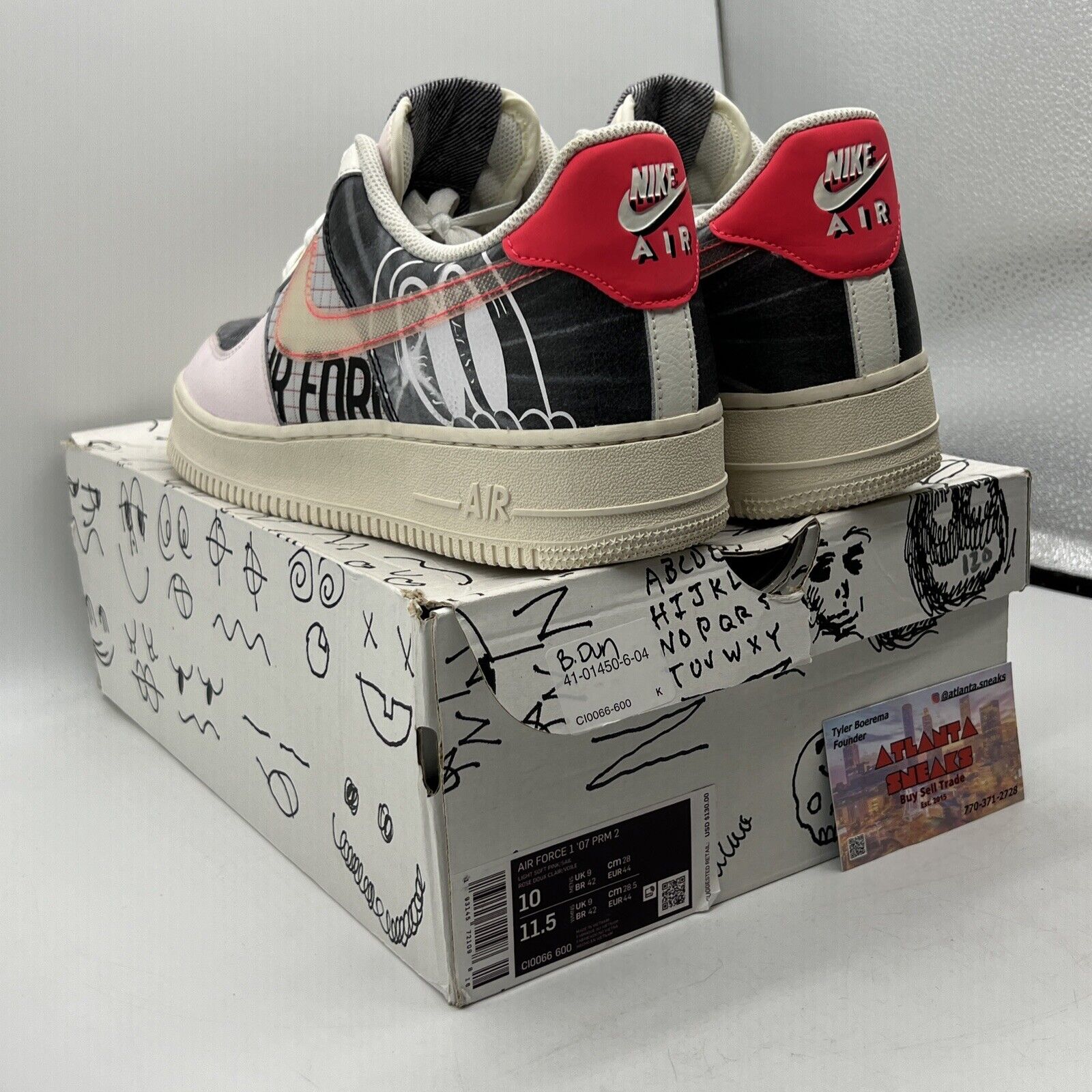 Size 10 - Nike Air Force 1 Low Zine White Black Red Leather (CI0066-600)