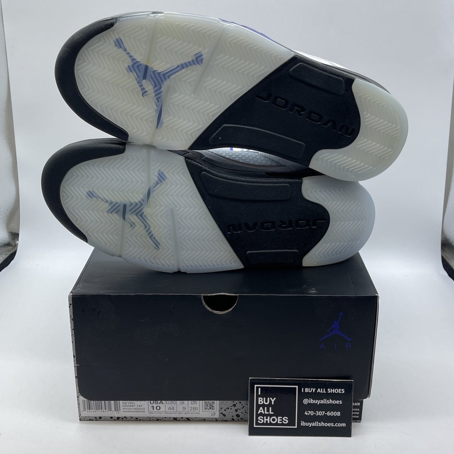 Size 10 - Jordan 5 Concord White Purple Black Leather (DD0587-141)