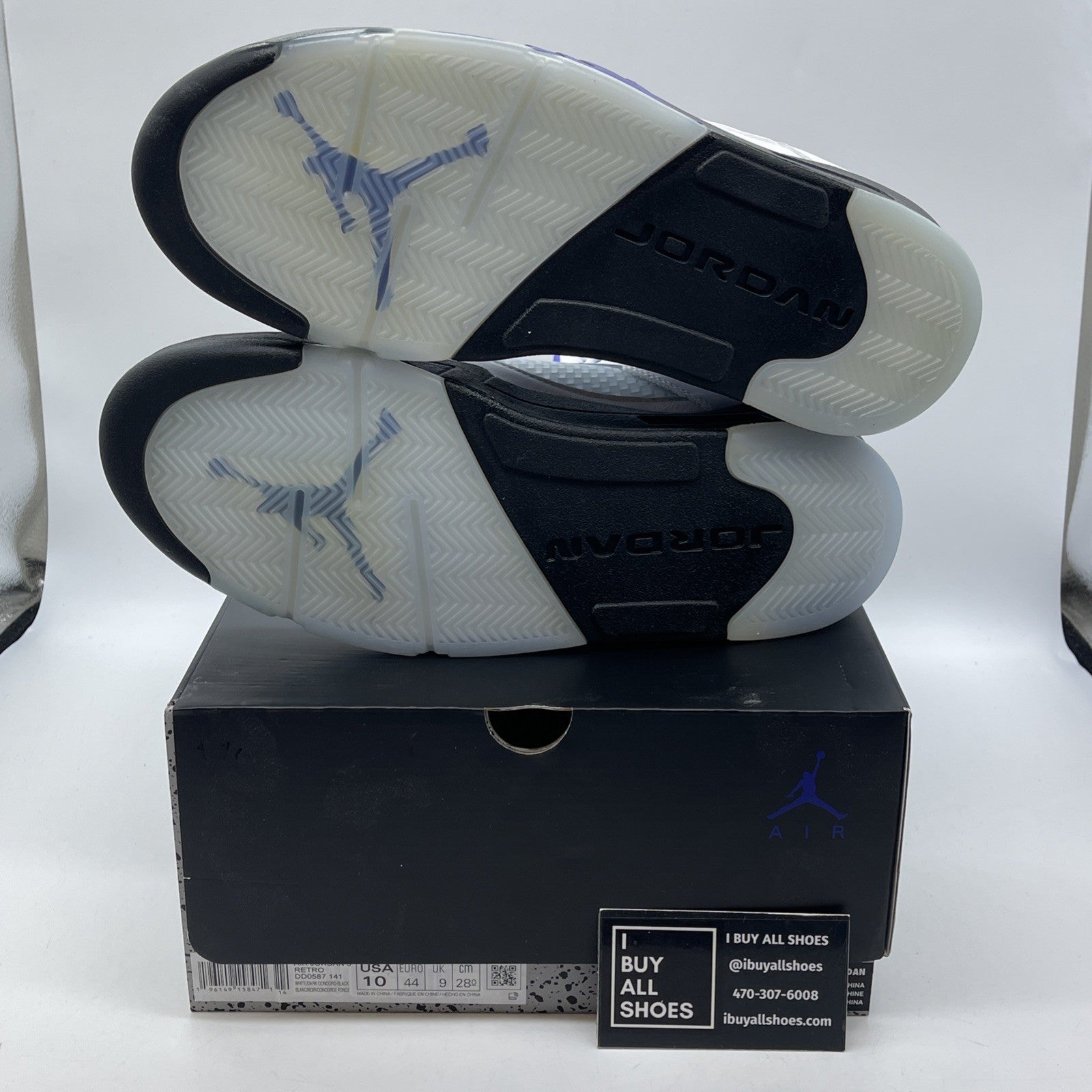 Size 10 - Jordan 5 Concord White Purple Black Leather (DD0587-141)