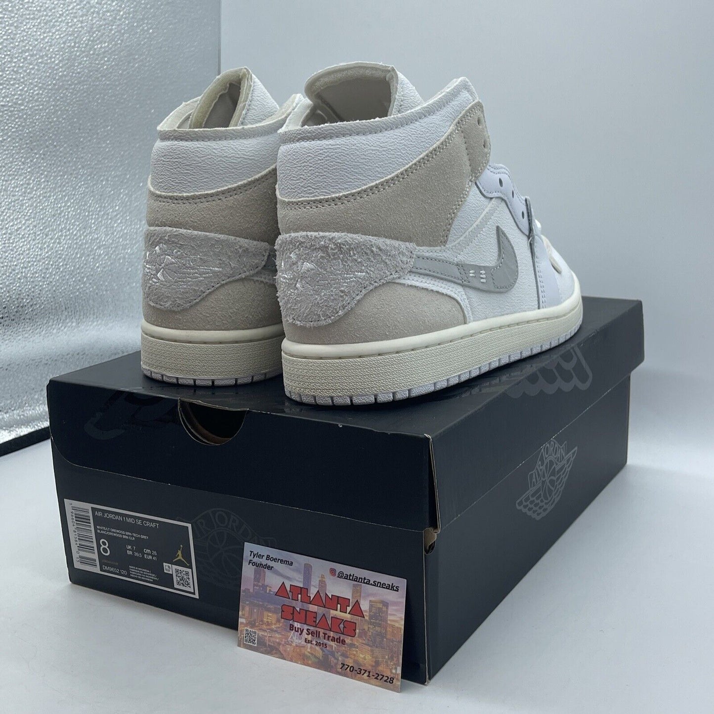 Size 8 - Air Jordan 1 SE Craft Mid Inside Out - White Sail Suede (DM9652-120)