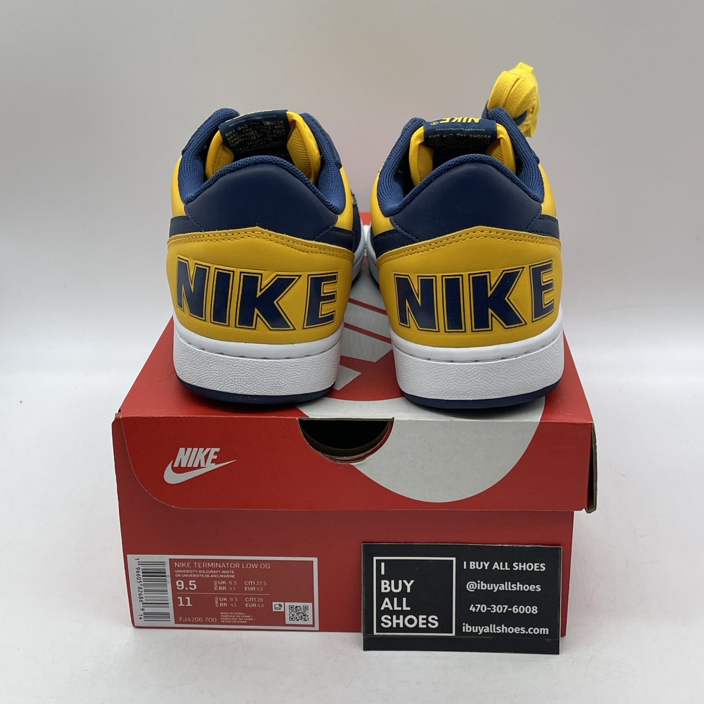 Size 9.5 - Nike Terminator Low "University Gold and Navy" (FJ4206-700)