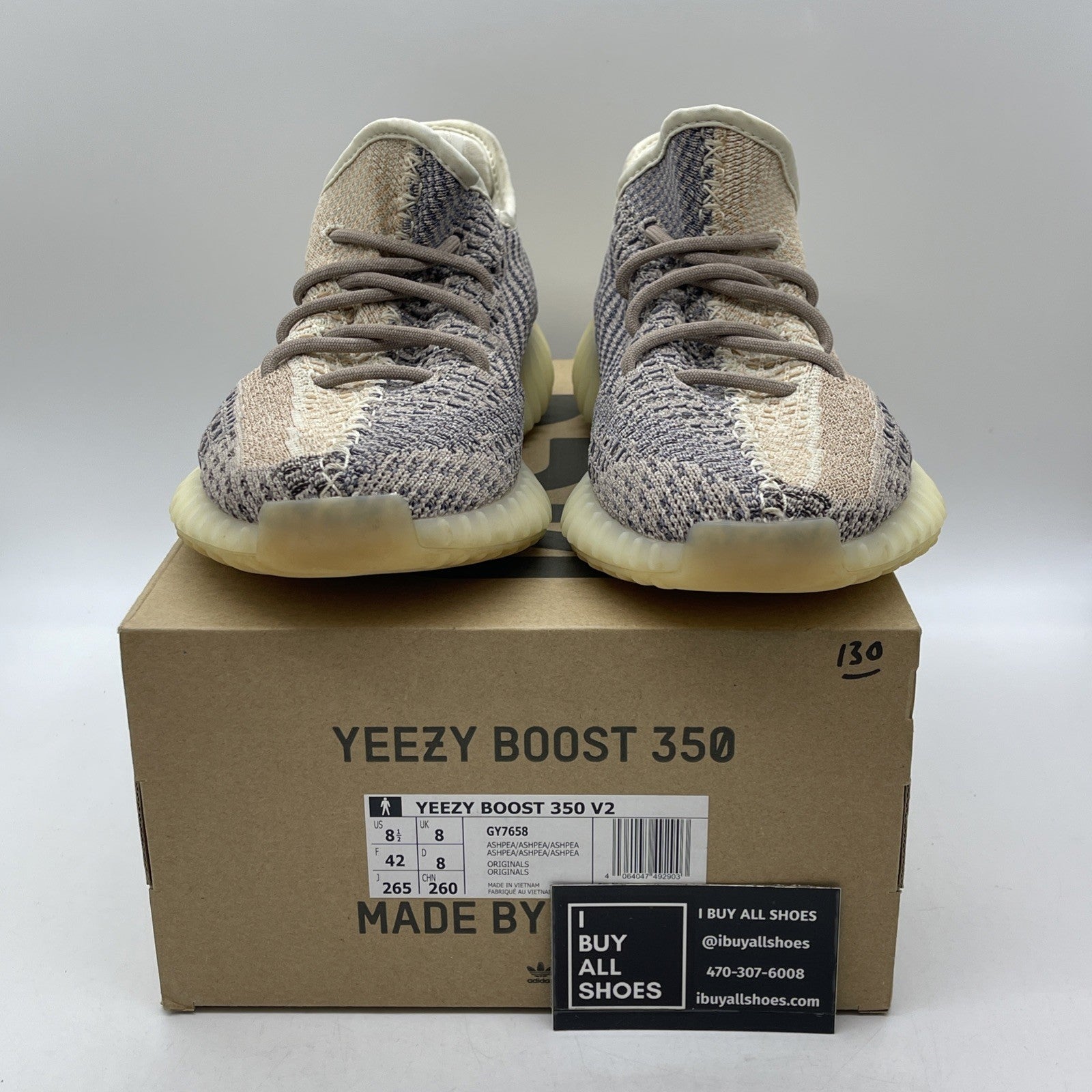Size 8.5 - adidas Yeezy Boost 350 V2 Ash Pearl Purple Yellow (BY7658)