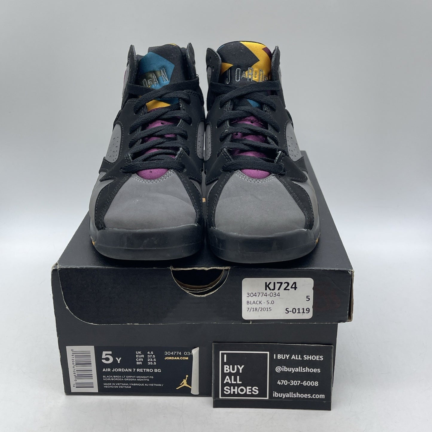 Size 5Y - Air Jordan 7 Retro Bordeaux 2015 (304774-034)