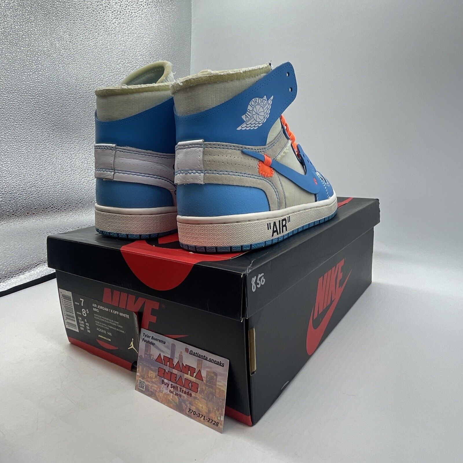 Size 7 - Jordan 1 Retro OG x Off-White High UNC White Blue Red (AQ0818-148)