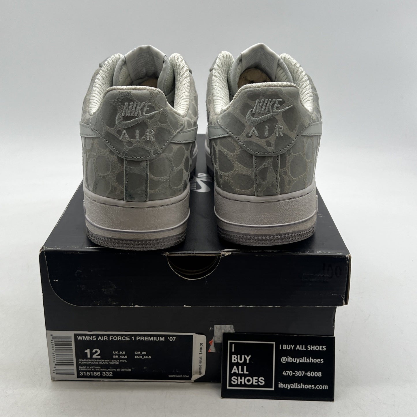 Size 12 - Nike Air Force 1 '07 Low Gray W (315186-332)