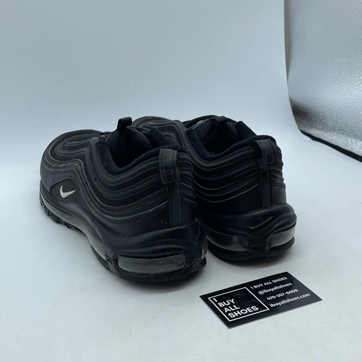 Size 12 - Nike Air Max 97 Black Terry Cloth Blue Suede Leather (921826-015)