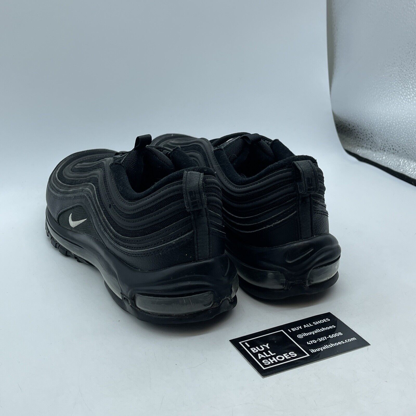 Size 12 - Nike Air Max 97 Black Terry Cloth Blue Suede Leather (921826-015)